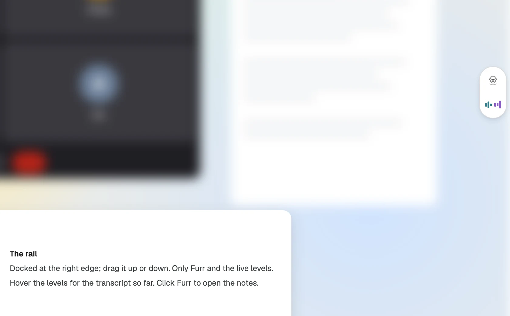 The rail on the right edge of the screen