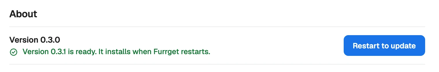 An update ready in Settings › General